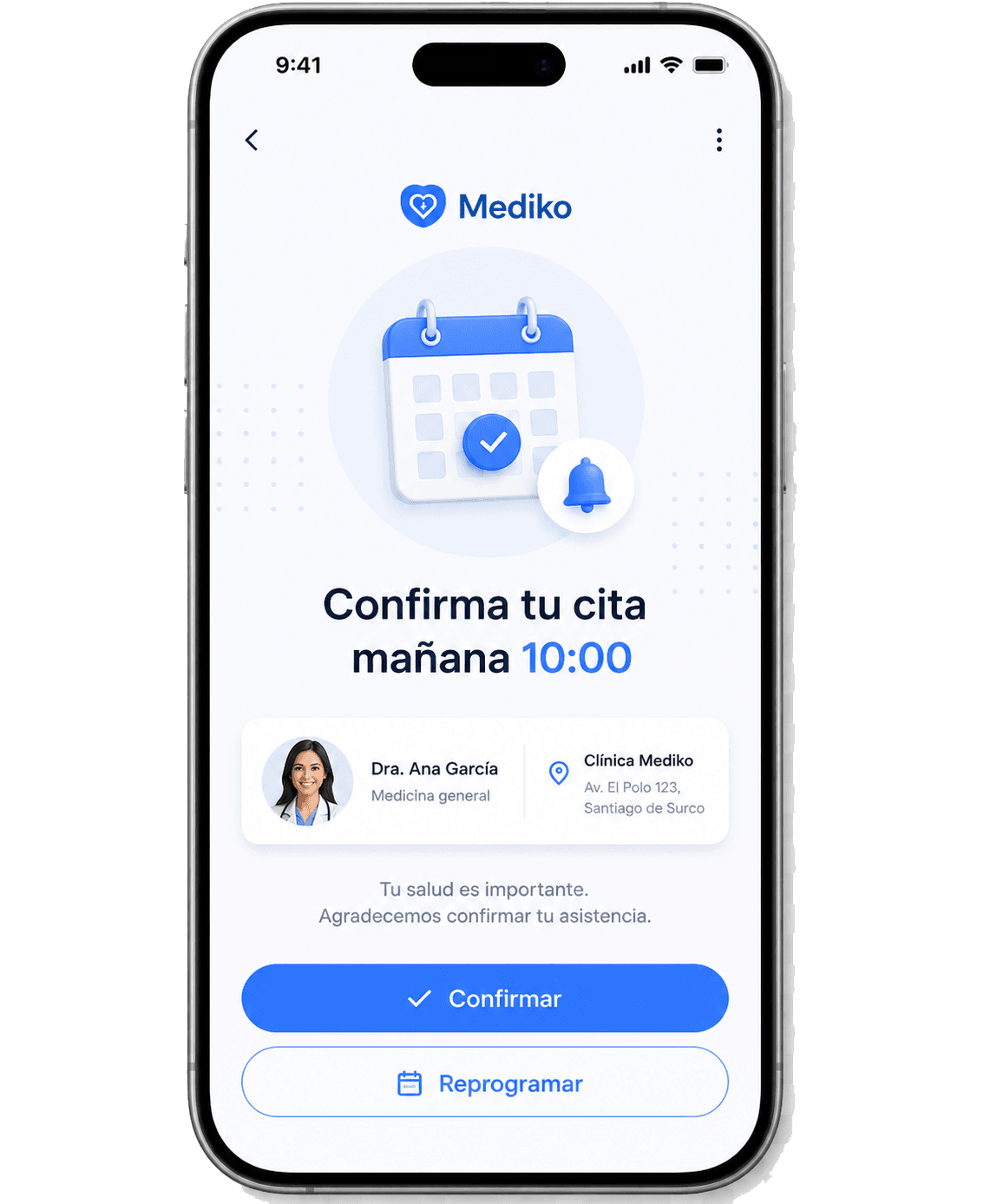 Recordatorio de cita y confirmación
